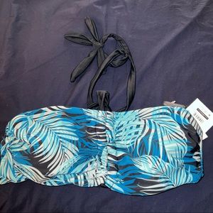 Time & Tru Bandeau Halter Top Bikini Top Swim Suit Small 4 6 NWT